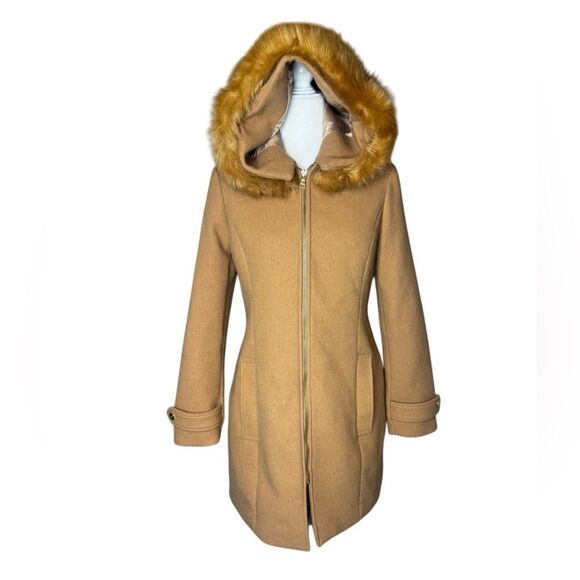 EXPRESS Wool fur lined hooded coat size Small - Picture 1 of 7